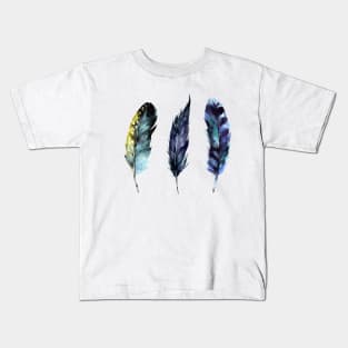 Feathers on Stripes Kids T-Shirt